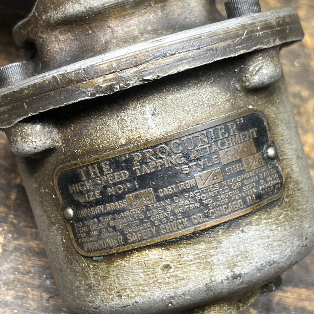 Procunier Size 1 Style EX Tapping Head Jacobs 33 Taper Atlas Drill Press ⬇️