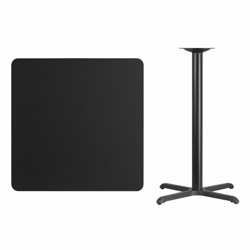 Bowery Hill 36" Square Restaurant Bar Table in Black