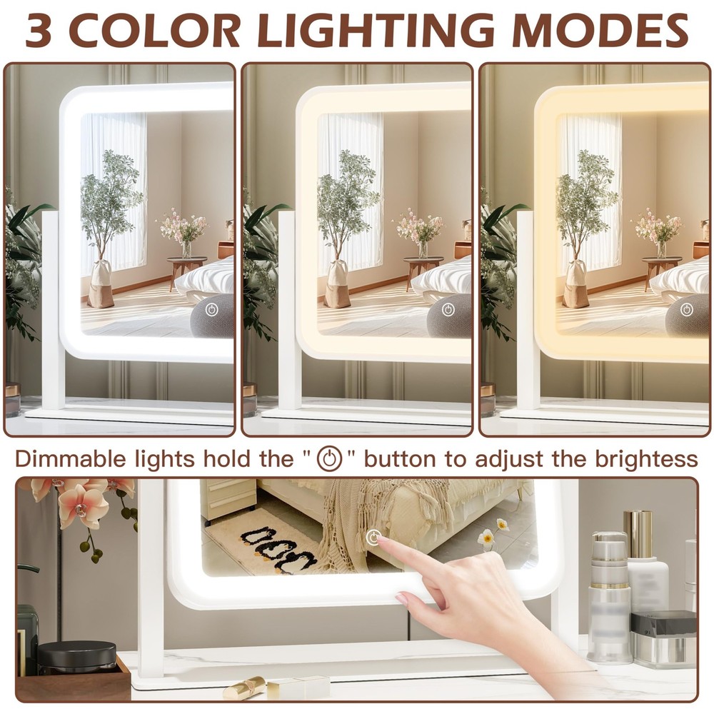 Vanity Mirror with Lights 14"×12" Makeup Mirror with Lights,Lighted Vanity Mi...