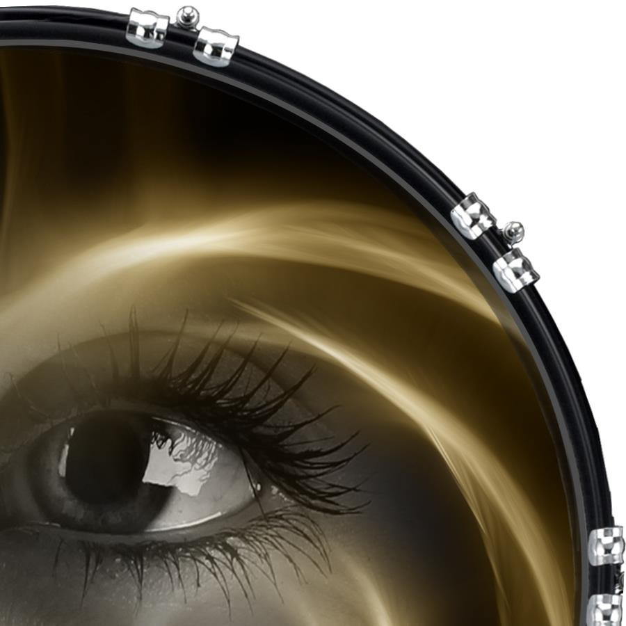 20" Custom Bass Kick Drum Front Head Graphical Eye Smoke