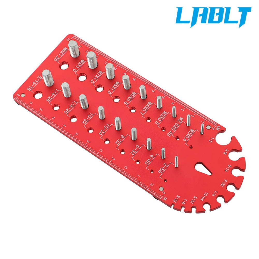 LABLT Nut and Bolt Thread Checker, Thread Chaser Set, 18 Hole 3/32 to 1/2 inch