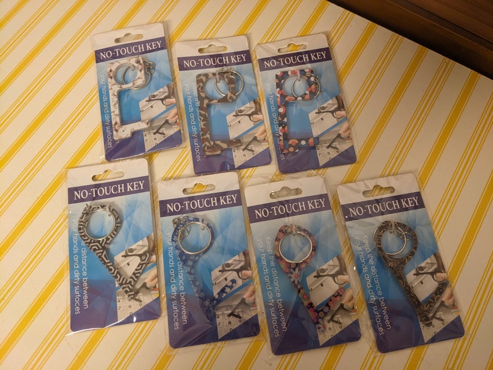 🚫🦠👈 No Touch Key - Sanitary tool keychain - New In Package - Assorted Design