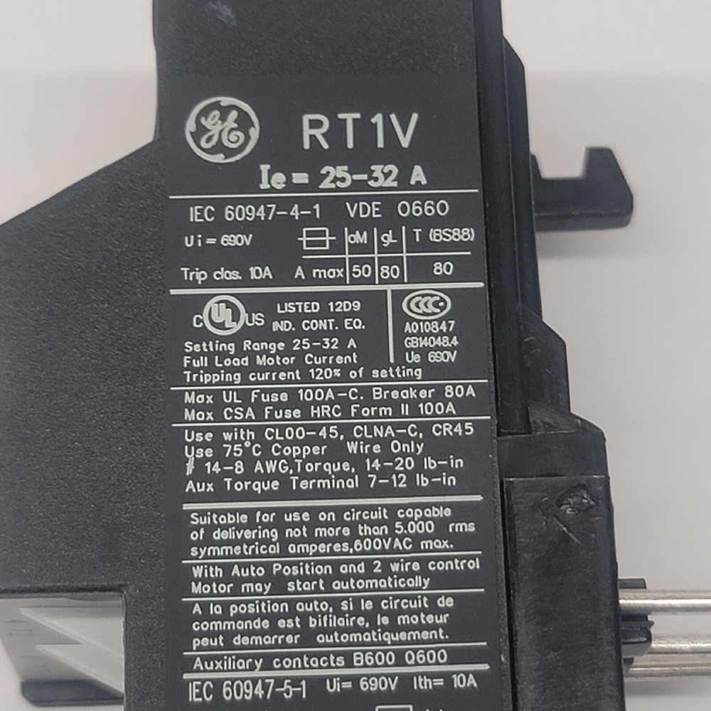 GENERAL ELECTRIC RT1V / RT1V OVERLOAD RELAY (NEW IN BOX)
