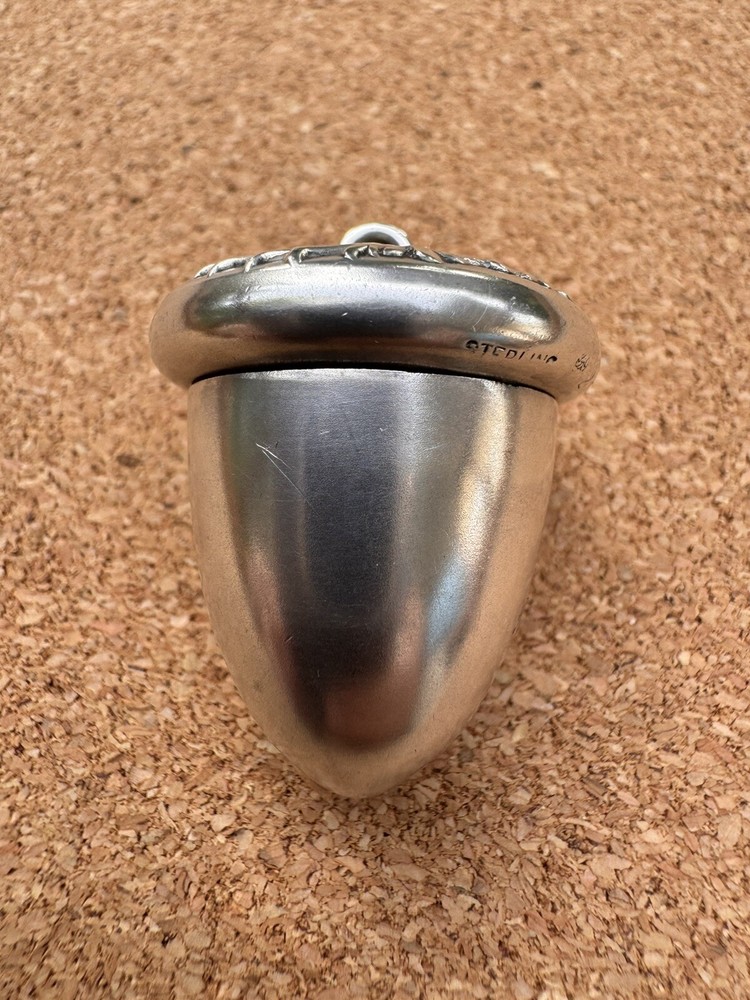 Antique Sterling Silver Acorn Shaped Chatelaine Thimble Holder Pendant