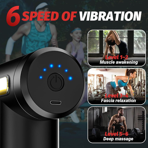 Massage Gun, Small Travel Tool, Gun Deep Tissue,Percussion Black