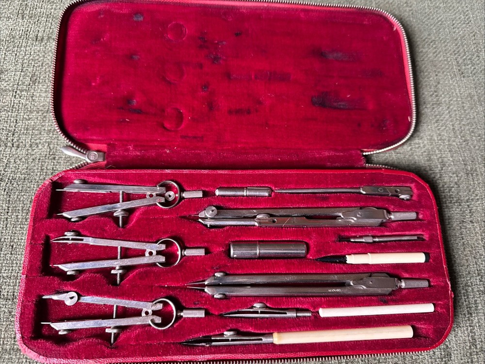 Compass Set ‘matric’ German Made In Case Complete Set O907