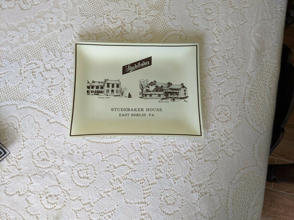 Studebaker Platter White Glass Studebaker House
