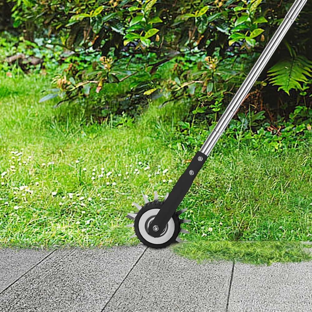 Efficient Manual Wheel Lawn Edger with Adjustable Handle for Perfect Trimming