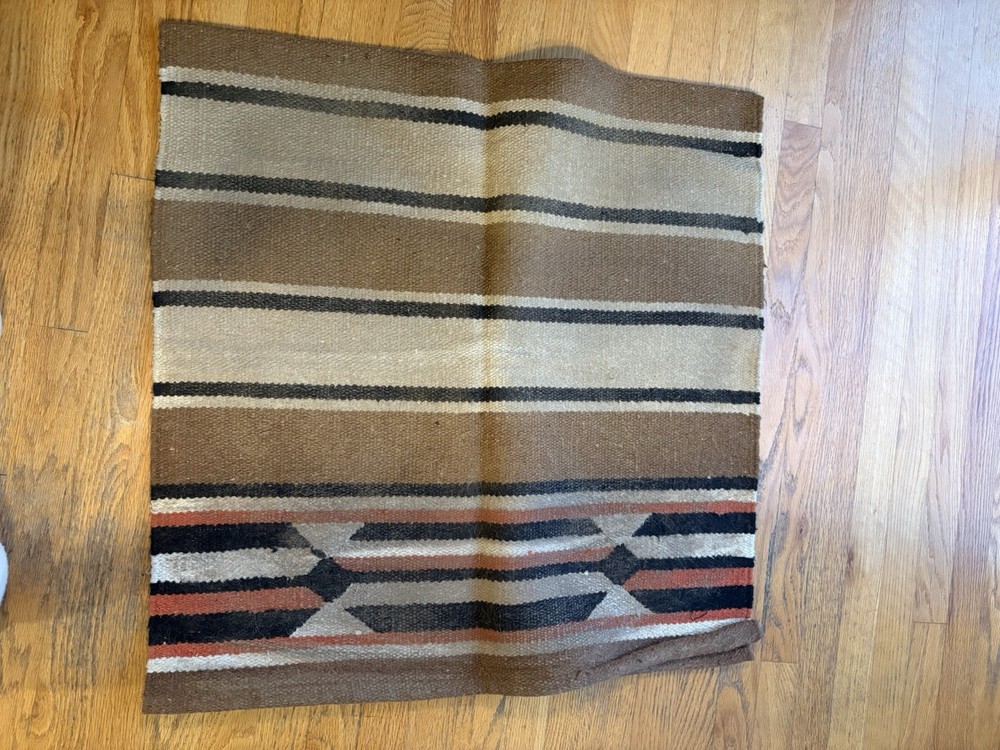 Mayatex Saddle Blanket- Orange/Tan/Brown, Fold over Style- Pony Size