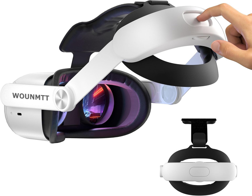 VR Head Strap for Meta Quest 2 Adjustable Comfort Band Foldable Support Strap