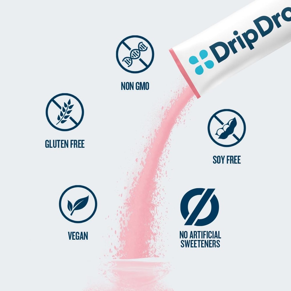 DripDrop Zero Sugar Plus - Free Hydration Packets - Single 16 Count