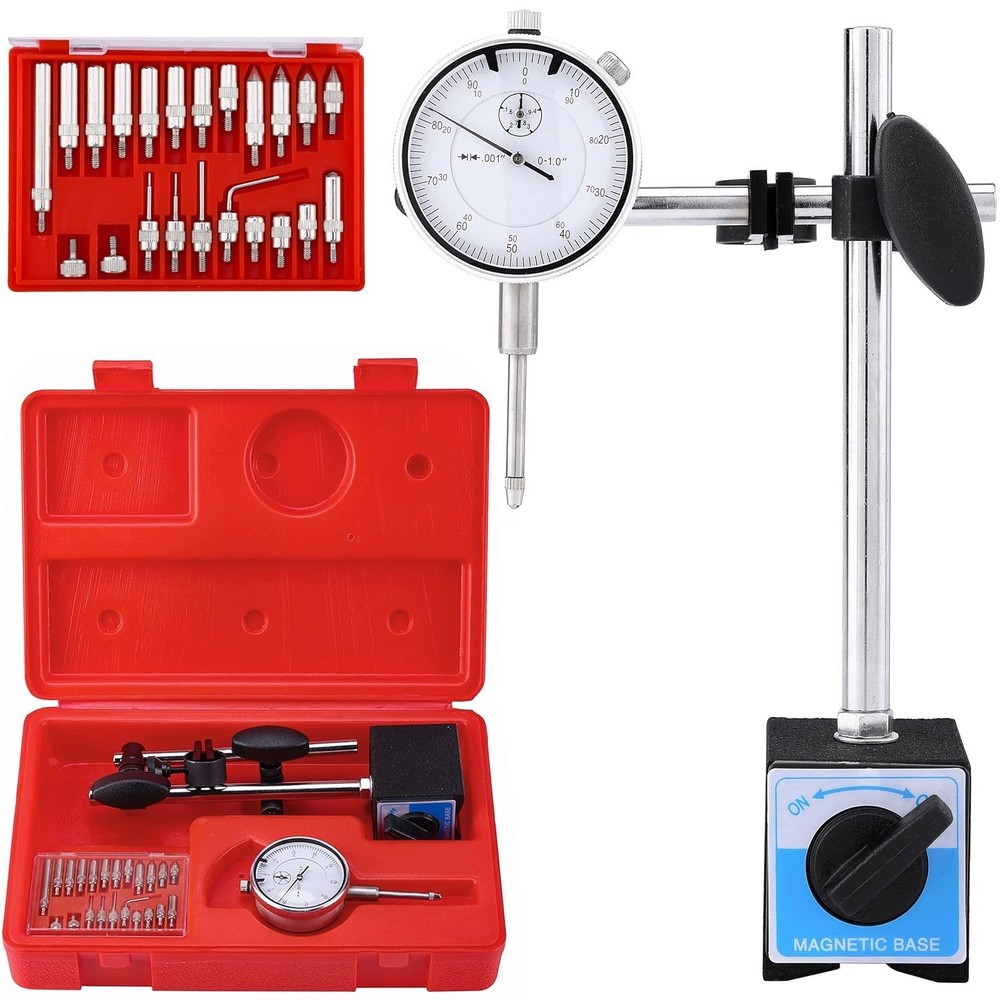 Dial Indicator with Magnetic Base 0-1.0" Tester Gage, Dial Indicator 0.001" ...