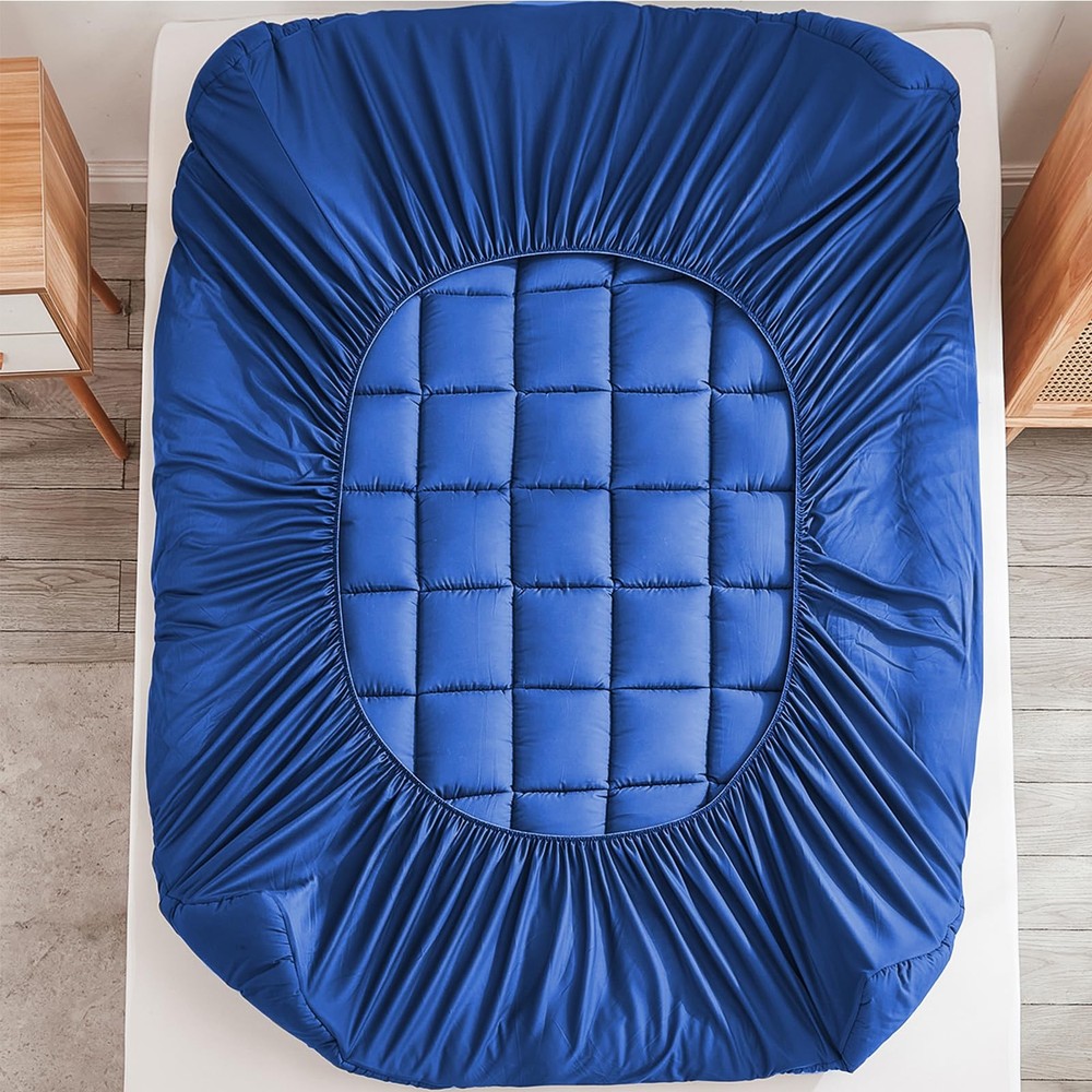 Mattress Pad - Soft and Breathable Protector Cover - Queen, Blue