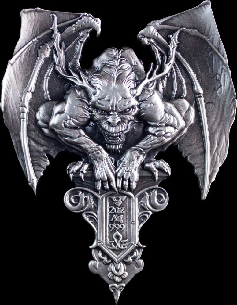 2025 South Korea Gargoyle 2 oz Silver High Relief Antiqued Stackable