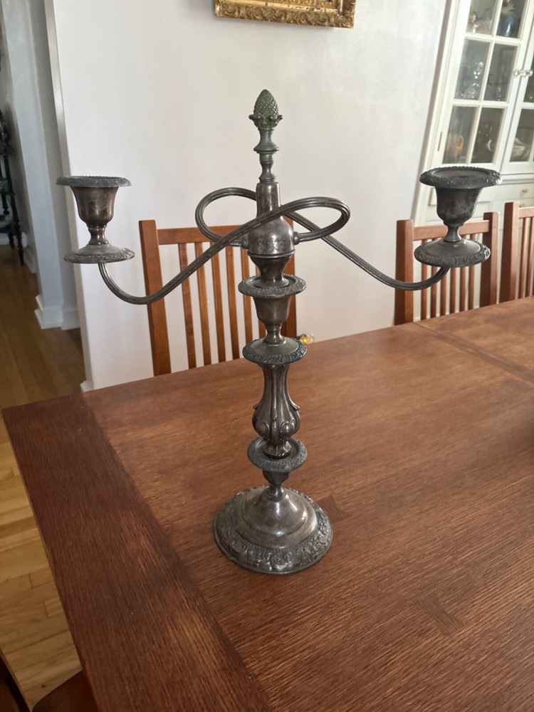 Antique Sheridan Silver Candlestick Candelabra