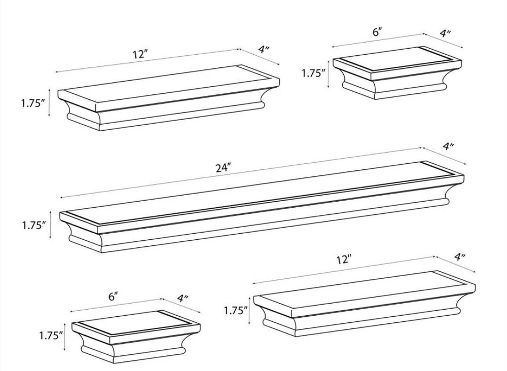 5pc Traditional Shelf Set Black - Threshold