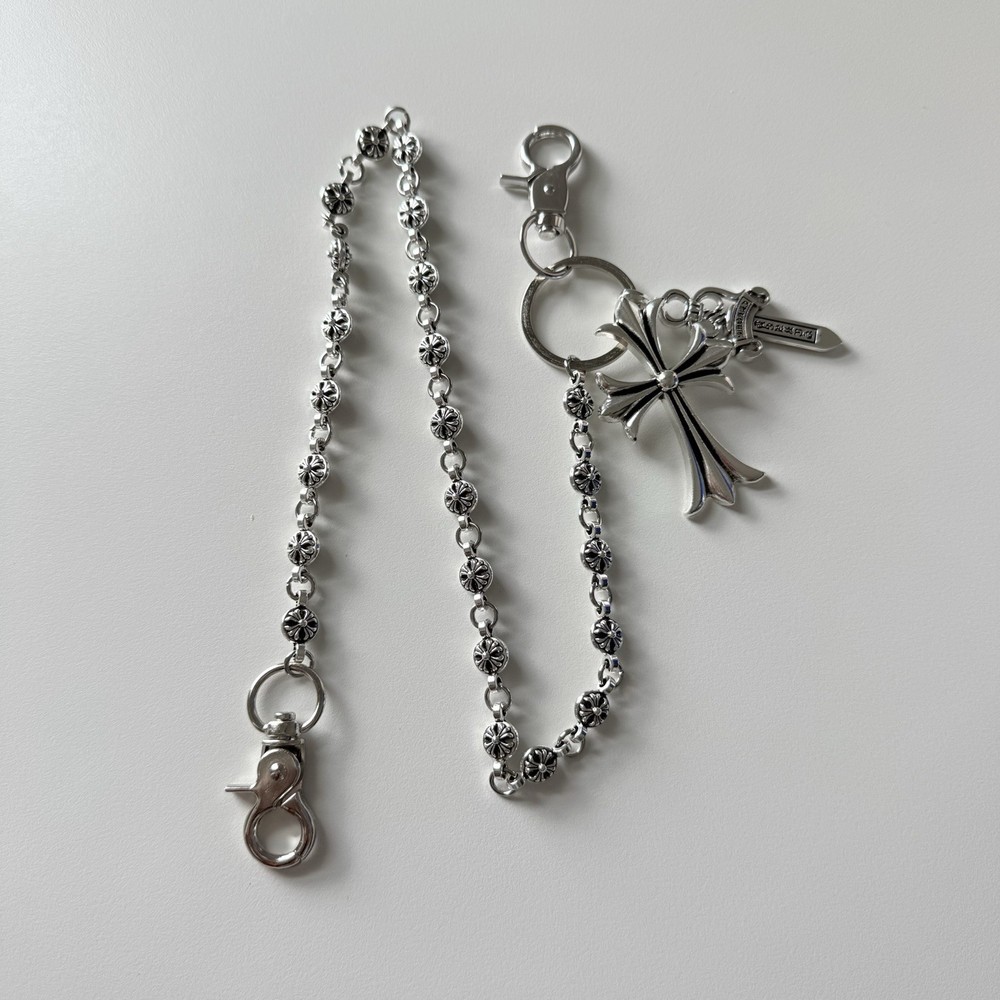 CH Style Chrome Cross Gothic Pants Keychain Chain 55cm