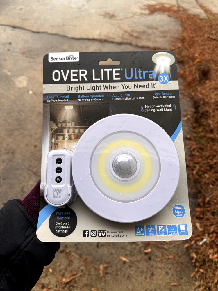 Over Lite Ultra - Overhead Motion Activated LED Light Remote Control Brightness