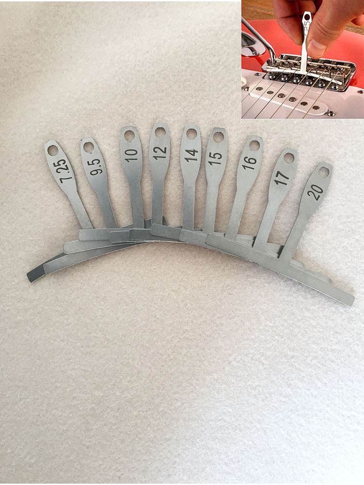 Set of 9 Understring Radius Gauge for Guitar  Luthier Tools for Bridge Saddle