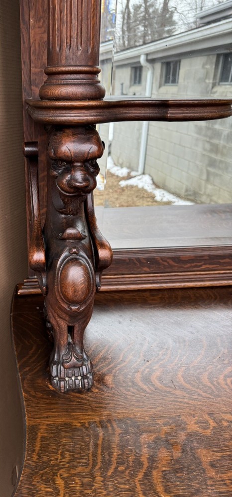 R. J. HORNER OAK WINGED GRIFFIN SIDEBOARD