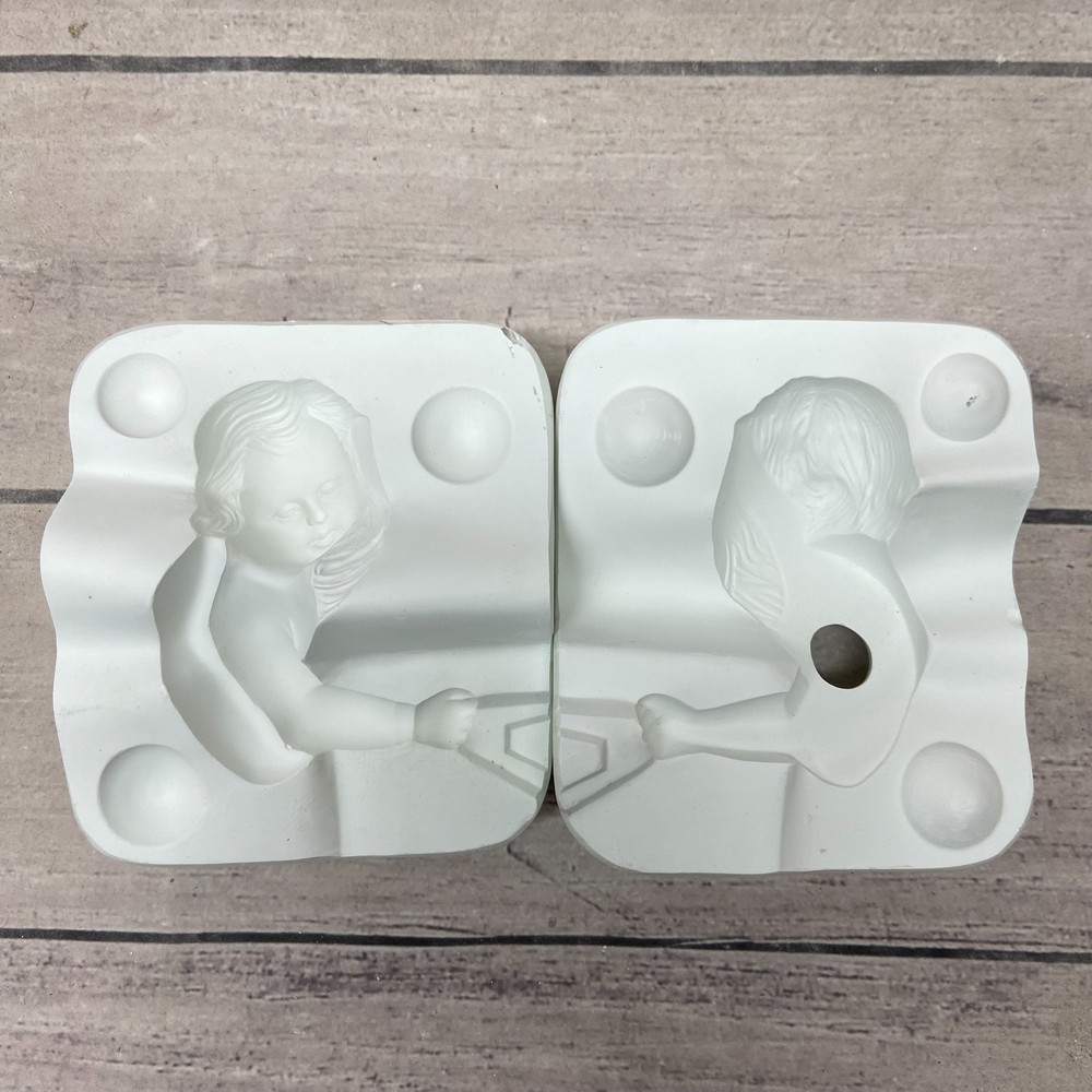 Unbranded Ceramic Casting Mold Sleeping Angel Cherub Figure #W-263