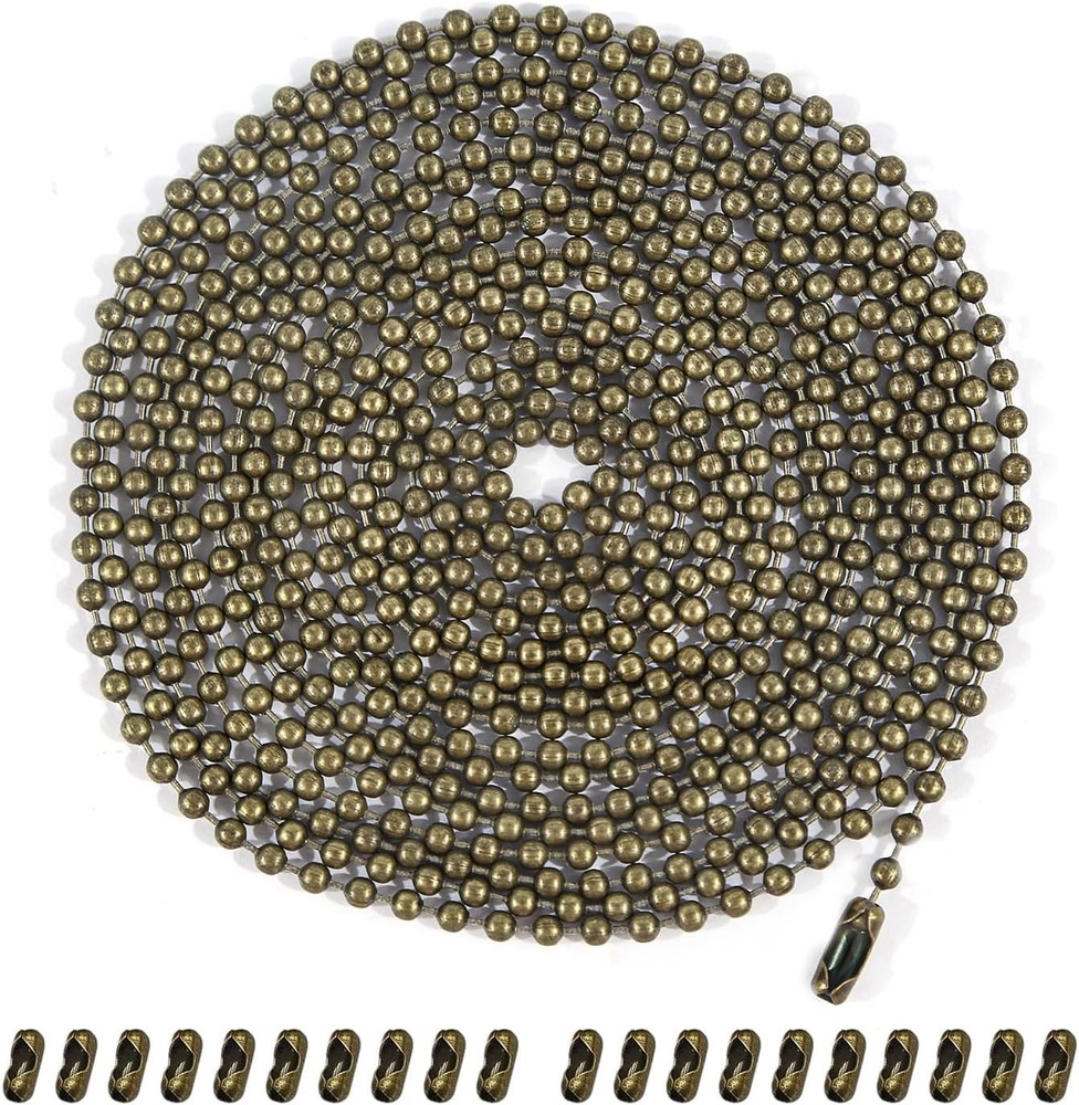Bronze Ceiling Fan Pull Chain, 120" Extra Long Rust Proof 3mm Beaded Ball Light