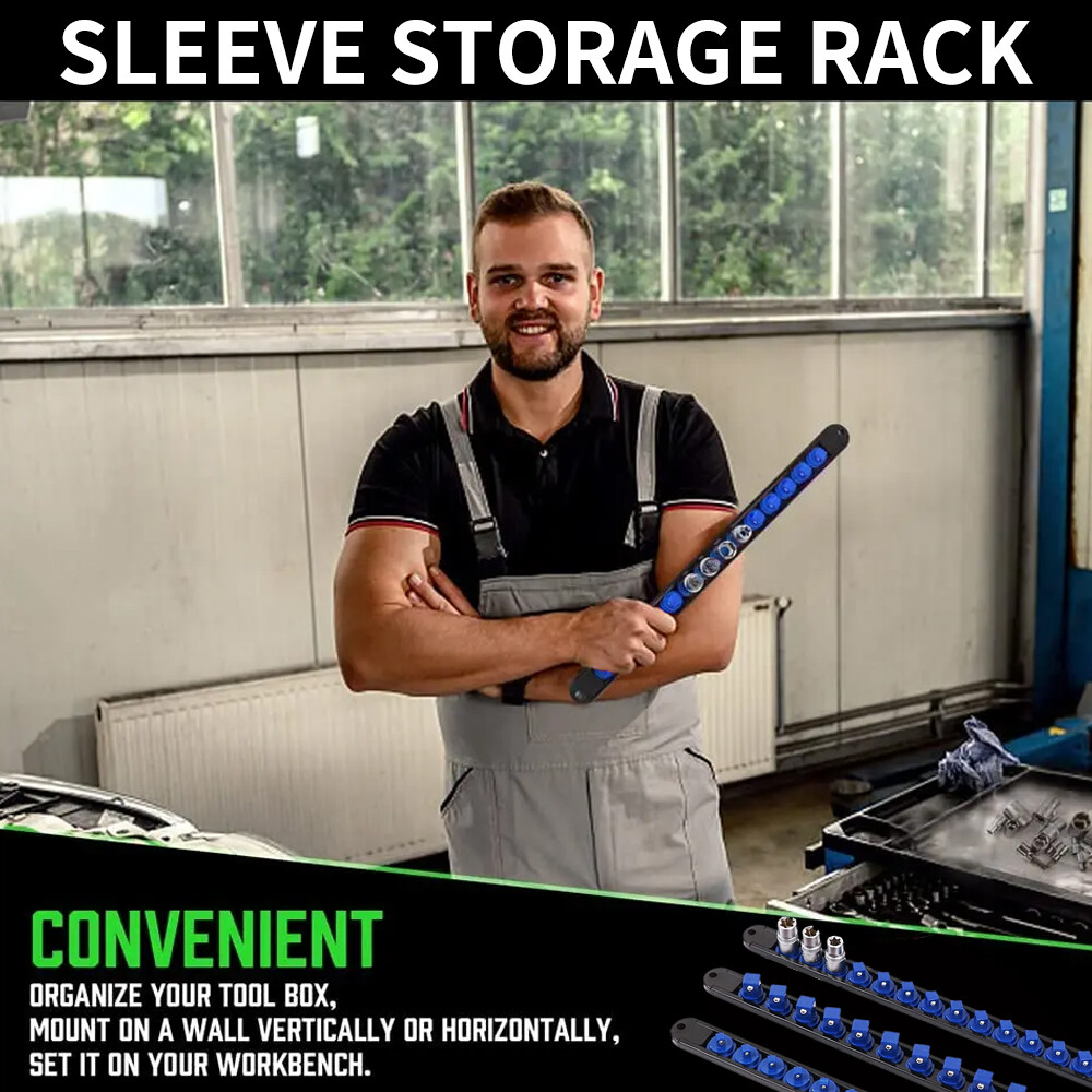 Socket Organizer Mountable Sliding Holder Tool Rail Rack Storage 1/4" 3/8" 1/2"