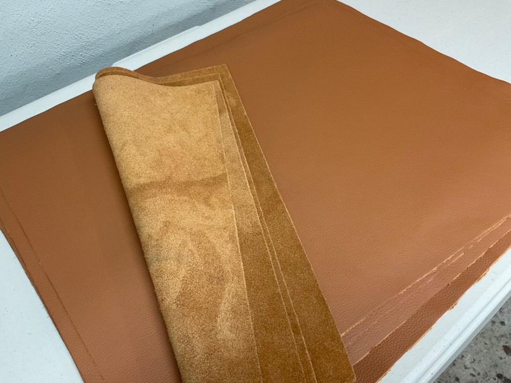 4 Large smooth Leather panels 18" x 24" first Quality SADDLE