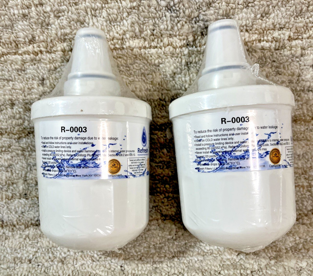 2 NEW SEALED - Refresh Samsung Replacement Water Filter for R-0003 Refrigerator