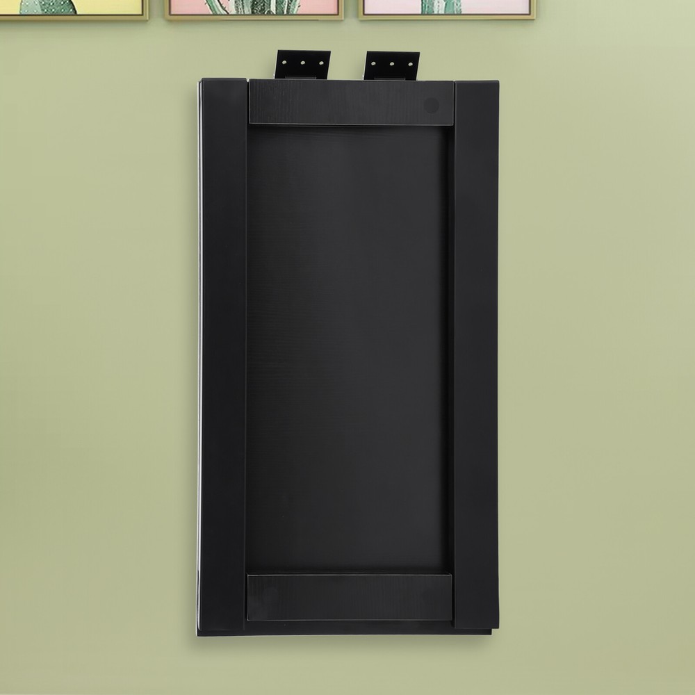 Black Folding Dining Table L-Shape Wall Mounted Floating Folding Table 132.28lbs