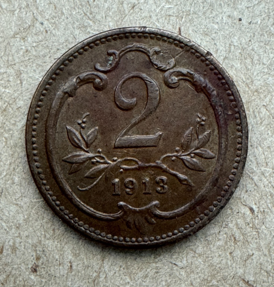 Austria, 2 Heller, 1913, KM#2801 - Uncirculated