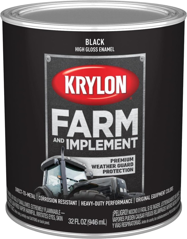Krylon 2020 Gloss Black Farm & Implement Quart
