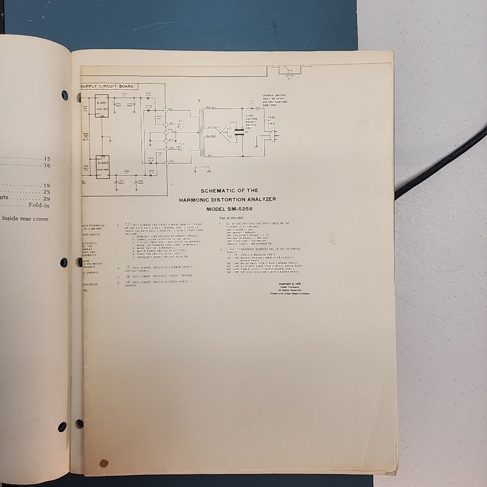 HEATH Schlumberger Model SM-5258 Harmonic Distortion Analyzer