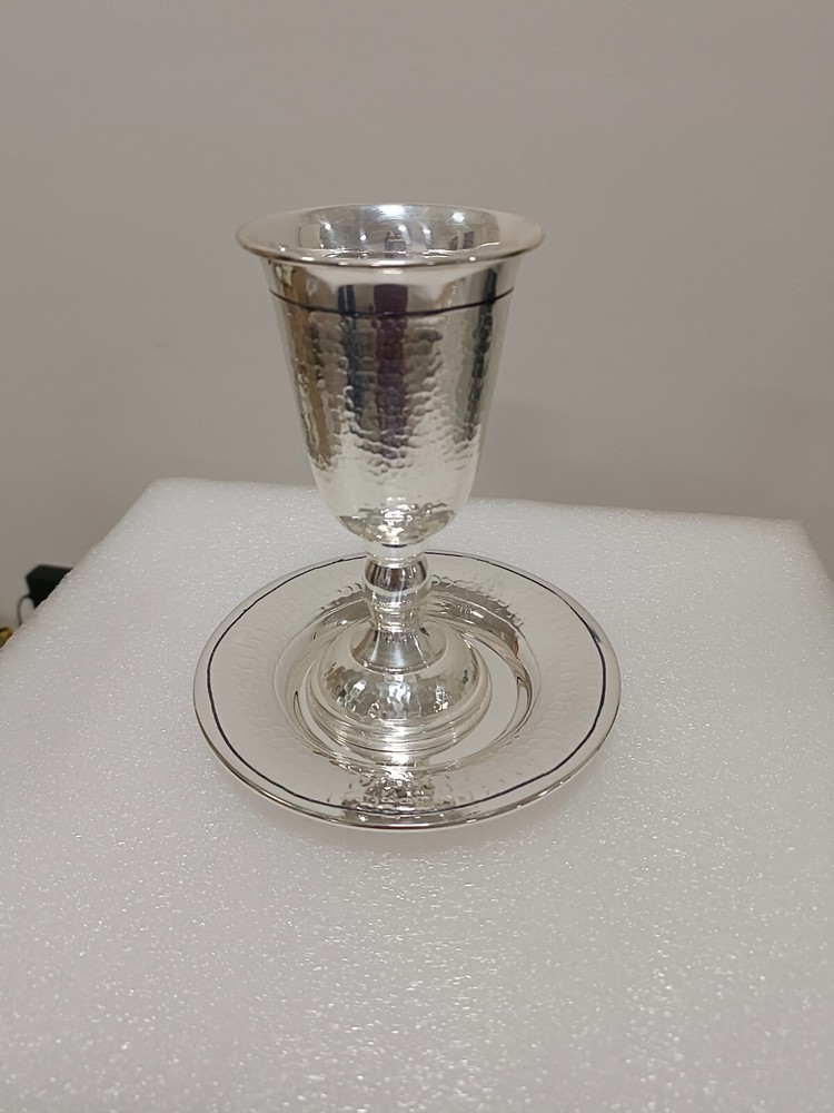 Goblet plate set | Silver plated cup tray set, Kiddush cup and plate