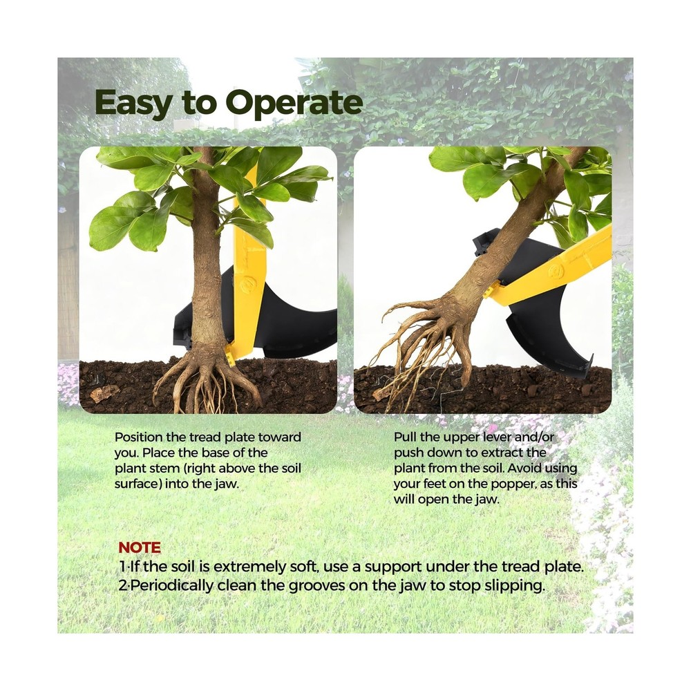 Sapling Puller Tool Heavy Duty Tree Root Puller for ¼ to 1 ⅜ " Woody