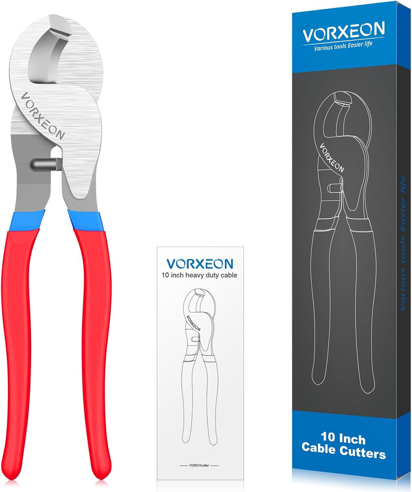 Wire Cutter 10 Inches Red Heavy Duty High Leverage Cable Cutter Tool Sharp Cutti