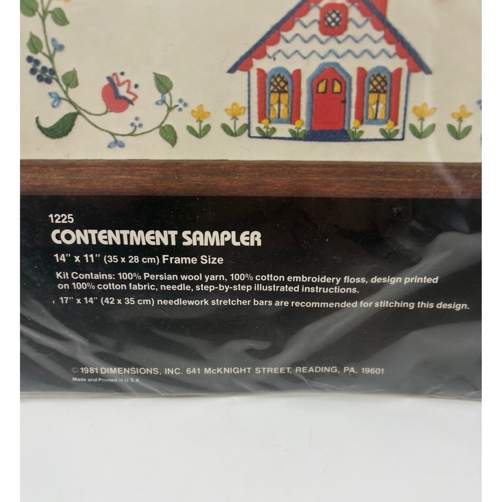 Dimensions 1225 Contentment Sampler New Old Stock Needlework Cottagecore Granny