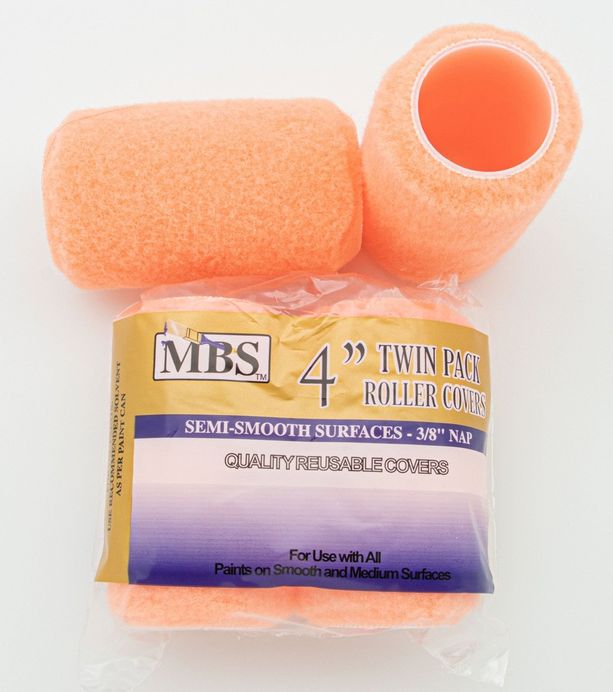 MBS 2pc 4" Roller Covers Polyester Fabric Interior/Exterior