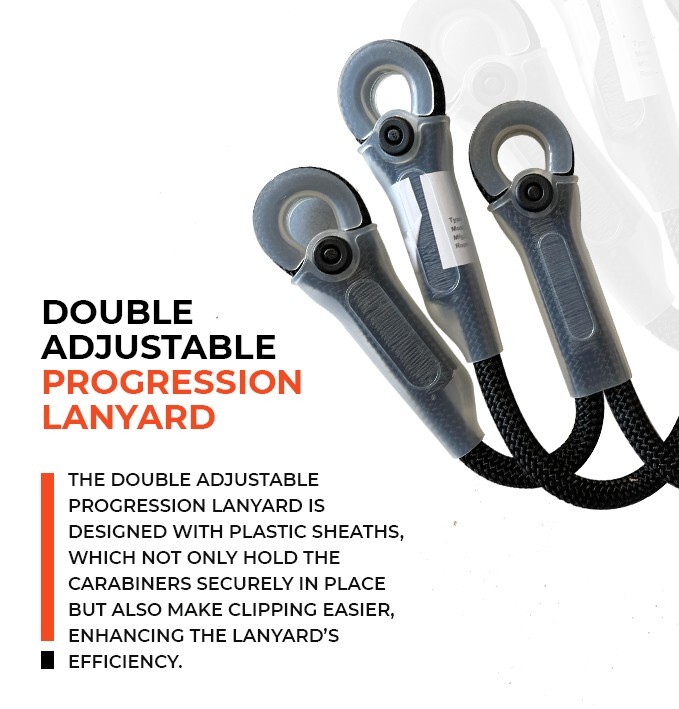 Double Adjustable Progression Lanyard - Durable Safety Gear for Climbers