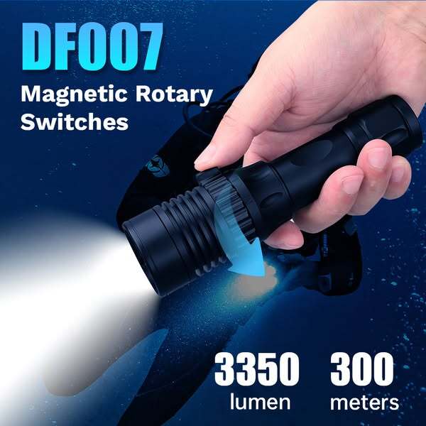Trustfire DF007 Diving Flashlight 3350 Lumen 100Meter 3 Modes Scuba Dive Light