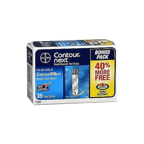 Contour Next 7283 Blood Glucose Test Strips No Coding Highly Accurate 35 Count