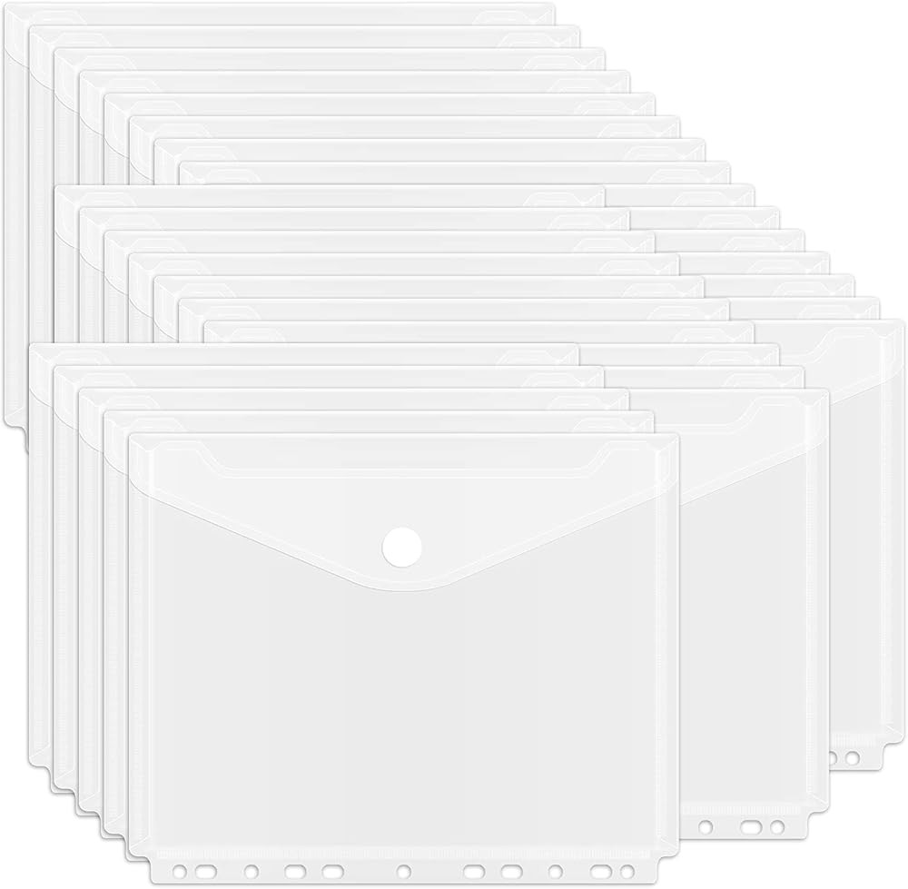 Binder Poet, Binder Organizer, 11 Holes Clear Poly Binder Envelope