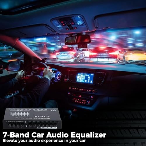 7-Band Car Audio Equalizer with Adjustable Settings, Front/Rear/Sub Outputs, 7.3