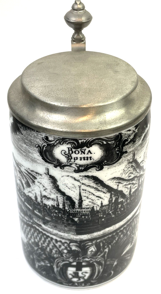 Porcelain Beer Mug with Tin Lid