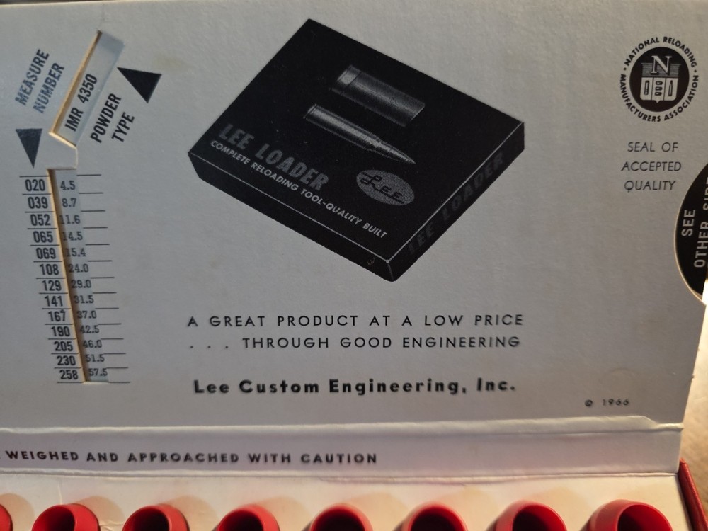 LEE Powder Measure Kit 1966 Red Measures