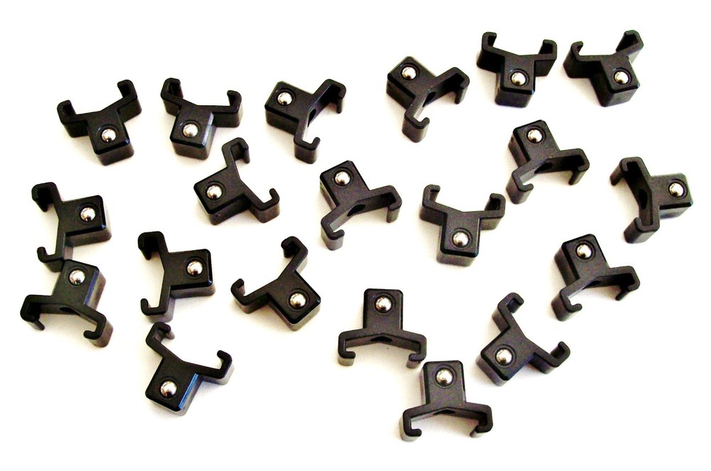 20 GOLIATH INDUSTRIAL ABS 1/2" BLACK REPLACEMENT SOCKET RACK RAIL CLIPS SC12BL