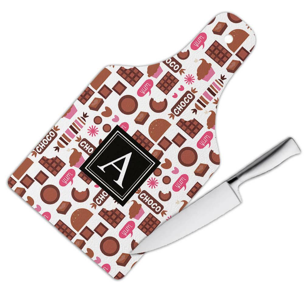 Gift Cutting Board : Chocolate Dessert Clear Pattern Candy Bite Hearts Kids