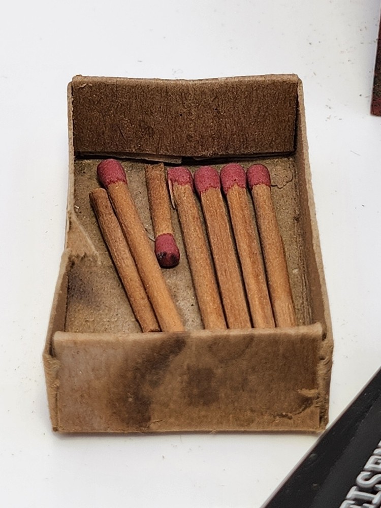 vintage matches wood box