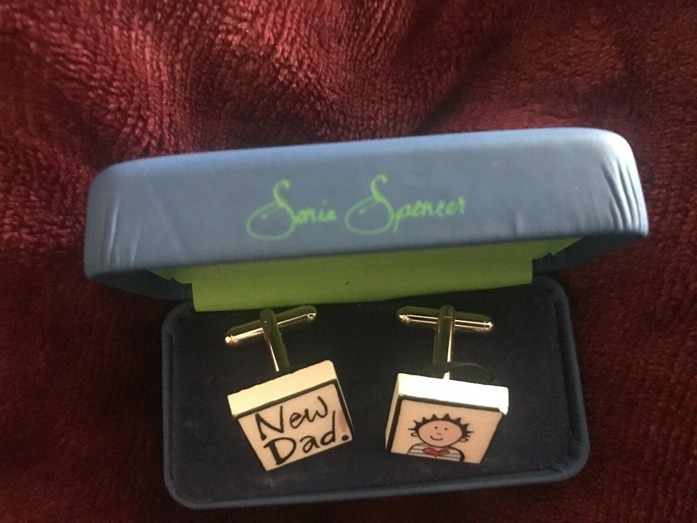 Cufflinks themed "New DAD" NIB