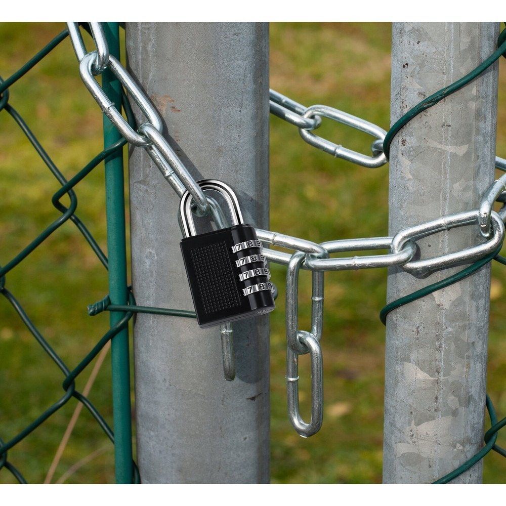 Combination Lock Resettable 4-Digit Anti Rust Weatherproof Padlock